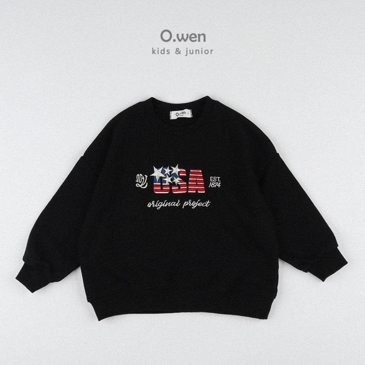 O Wen - Korean Women Fashion - #momslook - USA Embroidery Sweatshirts Adult - 3