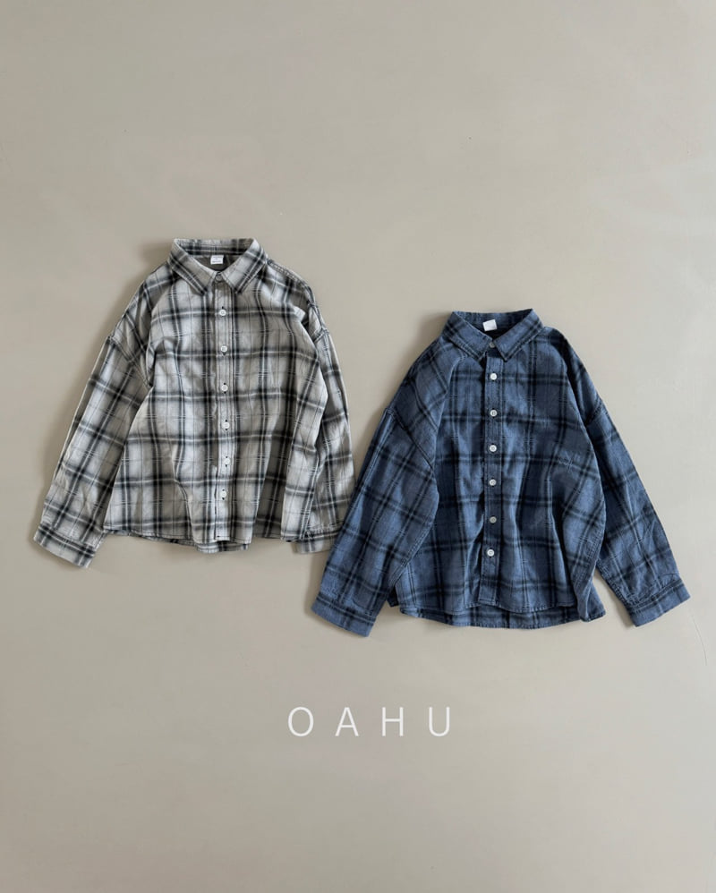 O'Ahu - Korean Children Fashion - #kidzfashiontrend - Crew Check Shirt