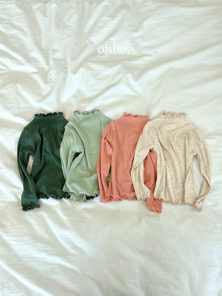 Ohho - Korean Children Fashion - #childofig - Dove Rib Mockneck Tee - 2