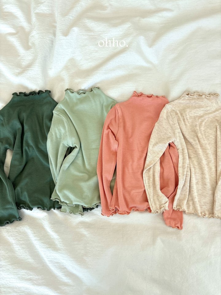 Ohho - Korean Children Fashion - #childofig - Dove Rib Mockneck Tee - 3