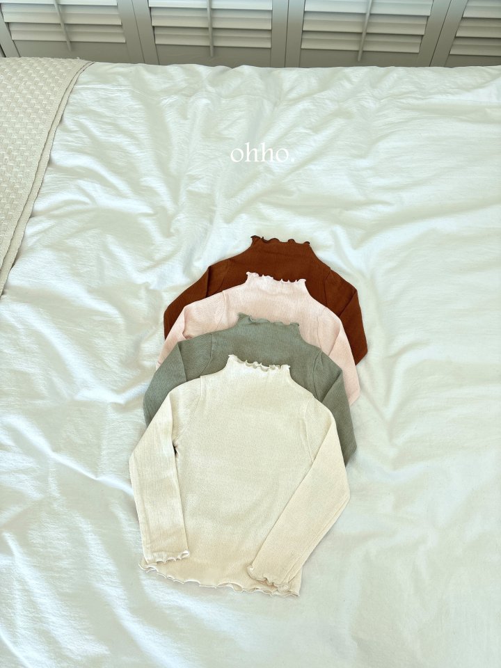 Ohho - Korean Children Fashion - #childofig - Eyelet Mockneck Tee