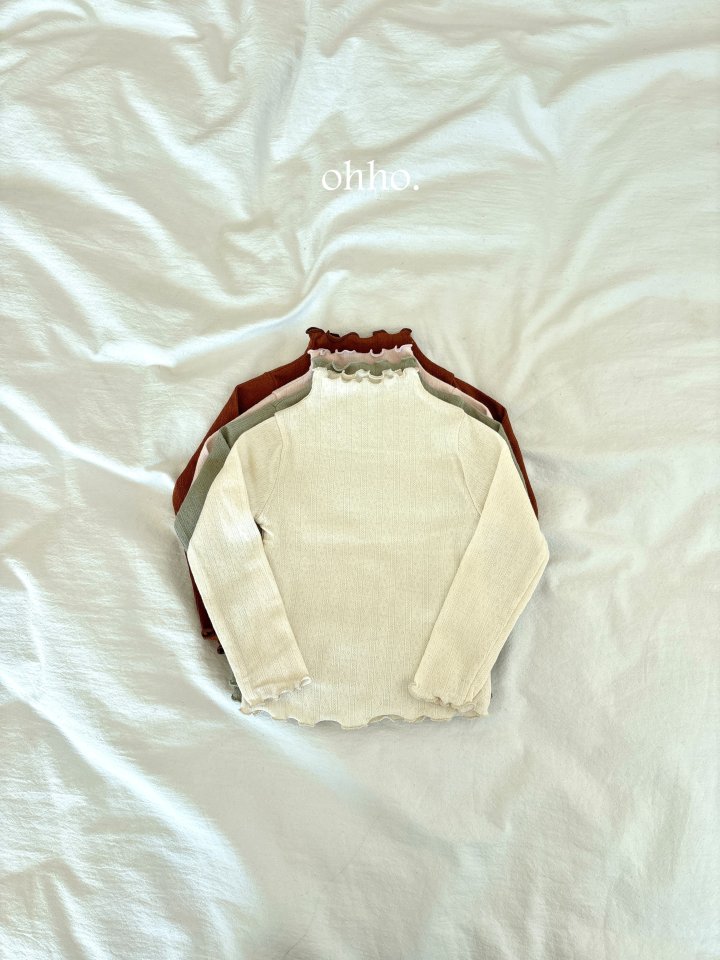 Ohho - Korean Children Fashion - #childrensboutique - Eyelet Mockneck Tee - 3