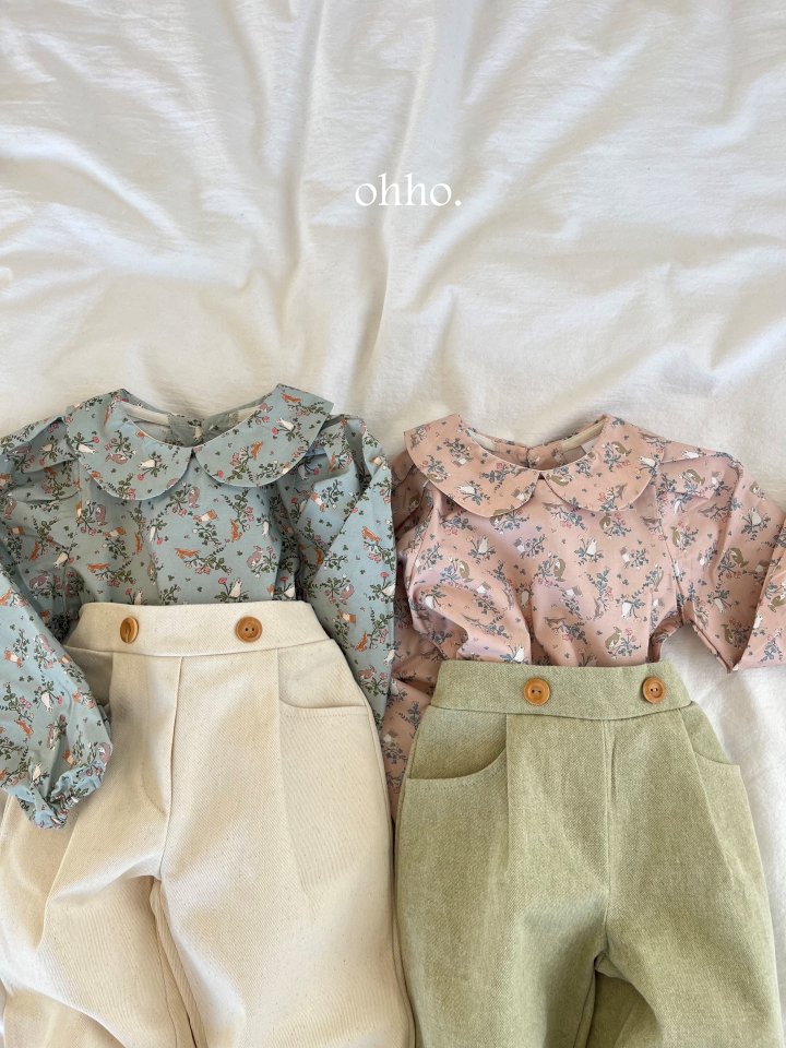 Ohho - Korean Children Fashion - #designkidswear - Rabbit Round Blouse - 2
