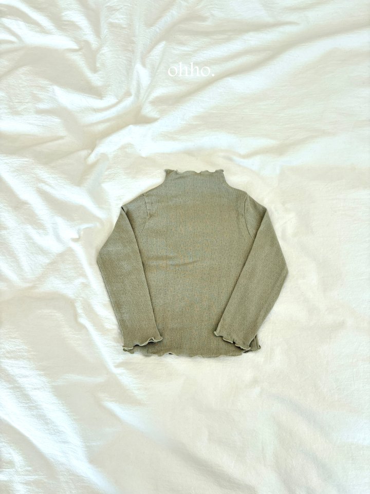 Ohho - Korean Children Fashion - #discoveringself - Eyelet Mockneck Tee - 5