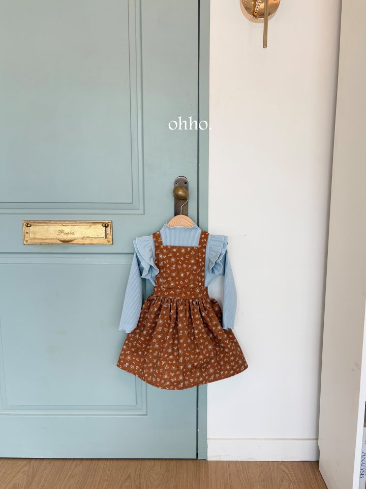 Ohho - Korean Children Fashion - #discoveringself - Floral Suspenders Skirt