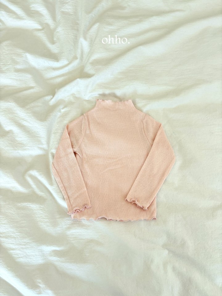 Ohho - Korean Children Fashion - #fashionkids - Eyelet Mockneck Tee - 6