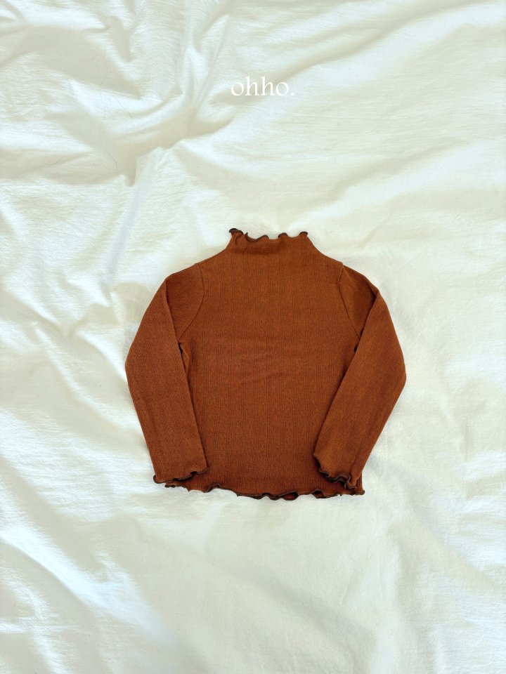 Ohho - Korean Children Fashion - #kidsshorts - Eyelet Mockneck Tee - 7