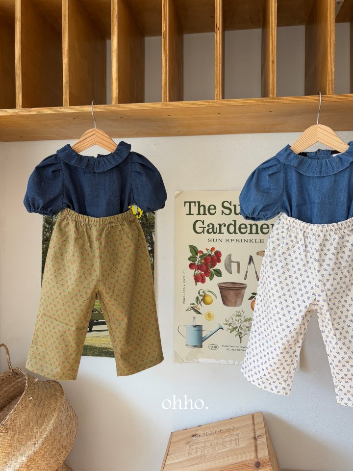 Ohho - Korean Children Fashion - #kidsstore - Denim Frill Blouse - 2