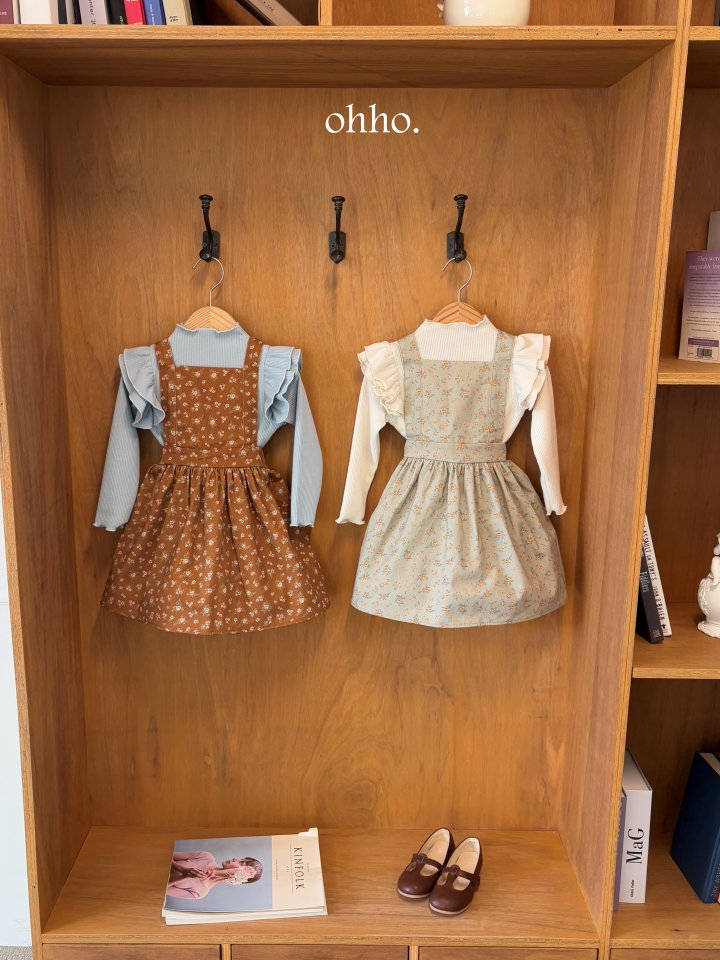 Ohho - Korean Children Fashion - #littlefashionista - Floral Suspenders Skirt - 7