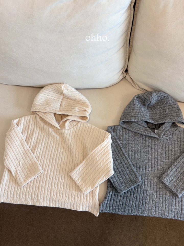 Ohho - Korean Children Fashion - #magicofchildhood - Cable Knit Hood - 2