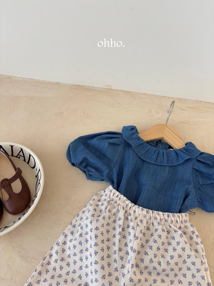 Ohho - Korean Children Fashion - #magicofchildhood - Denim Frill Blouse - 6