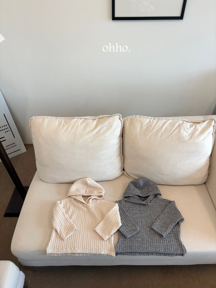 Ohho - Korean Children Fashion - #minifashionista - Cable Knit Hood - 3