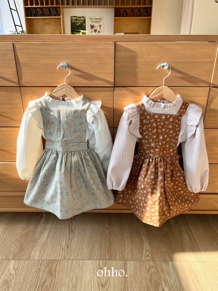 Ohho - Korean Children Fashion - #minifashionista - Floral Suspenders Skirt - 9