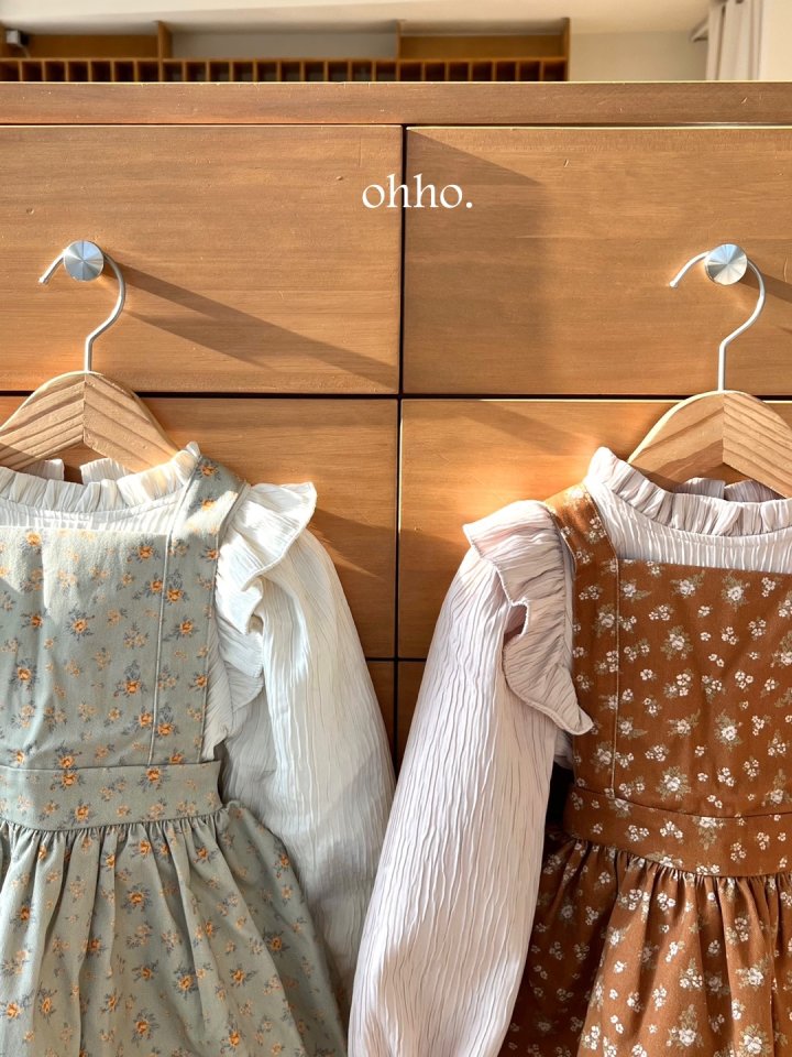 Ohho - Korean Children Fashion - #prettylittlegirls - Floral Suspenders Skirt - 10