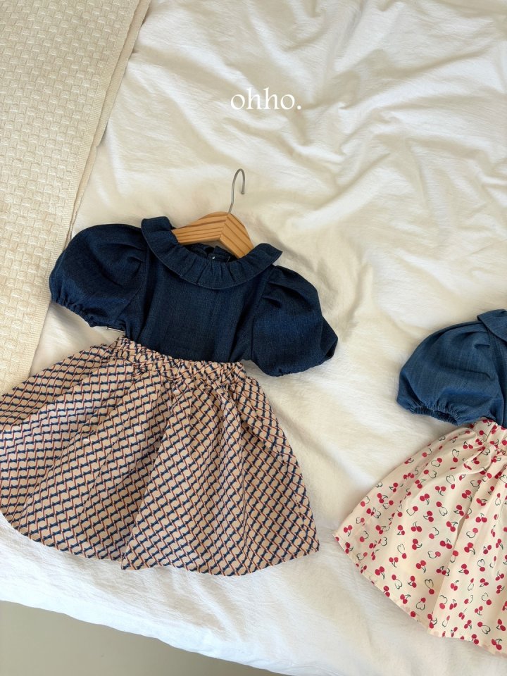 Ohho - Korean Children Fashion - #stylishchildhood - Denim Frill Blouse - 11