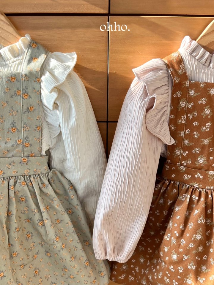 Ohho - Korean Children Fashion - #todddlerfashion - Floral Suspenders Skirt - 11