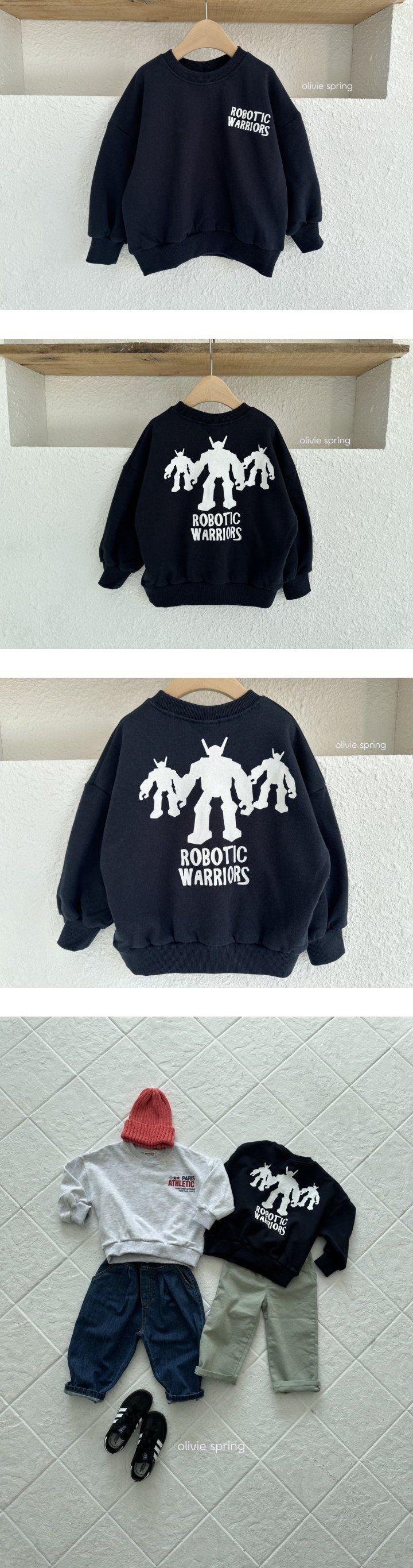 Olivie - Korean Children Fashion - #minifashionista - Robot Sweatshirts