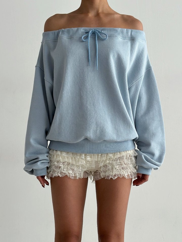 One the woman - Korean Women Fashion - #momslook - Off Shoulder Sweatshirts - 2