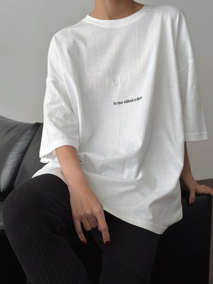 One the woman - Korean Women Fashion - #momslook - Rose Graphic Tee