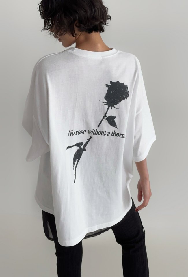 One the woman - Korean Women Fashion - #momslook - Rose Graphic Tee - 2