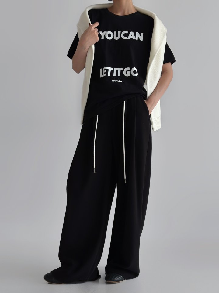 One the woman - Korean Women Fashion - #momslook - Matilde Lettering Tee