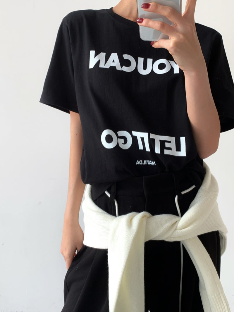One the woman - Korean Women Fashion - #restrostyle - Matilde Lettering Tee - 6