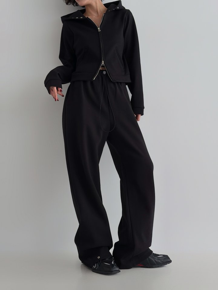 One the woman - Korean Women Fashion - #restrostyle - Snap Two Way Top Bottom Set - 5