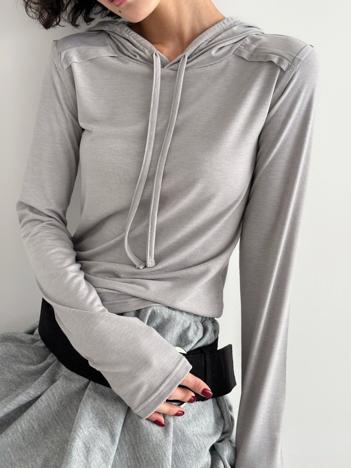 One the woman - Korean Women Fashion - #pursuepretty - Simple Dekki Hood Tee - 4