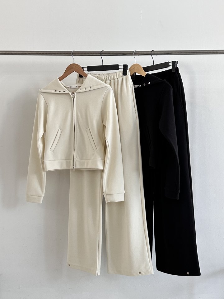 One the woman - Korean Women Fashion - #romanticstyle - Snap Two Way Top Bottom Set - 6