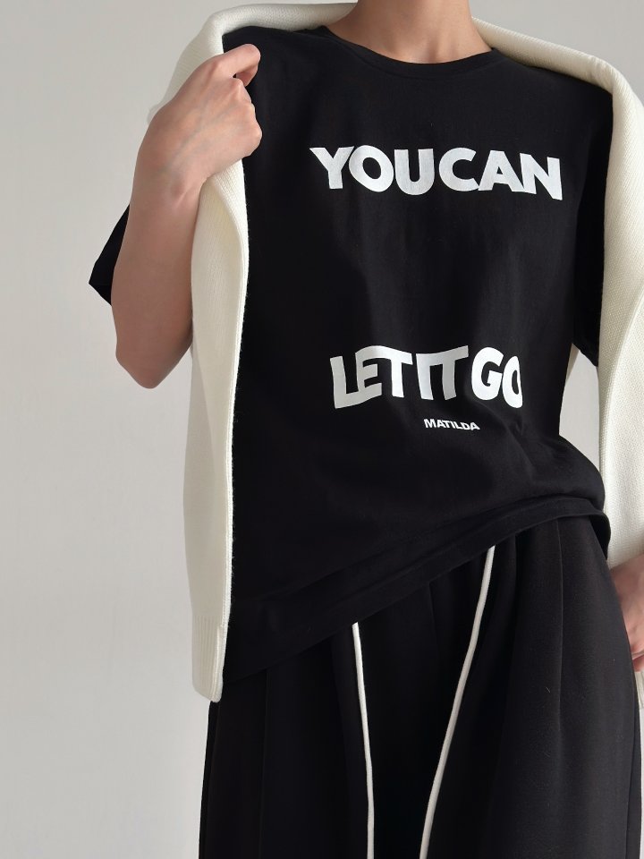 One the woman - Korean Women Fashion - #vintageinspired - Matilde Lettering Tee - 3