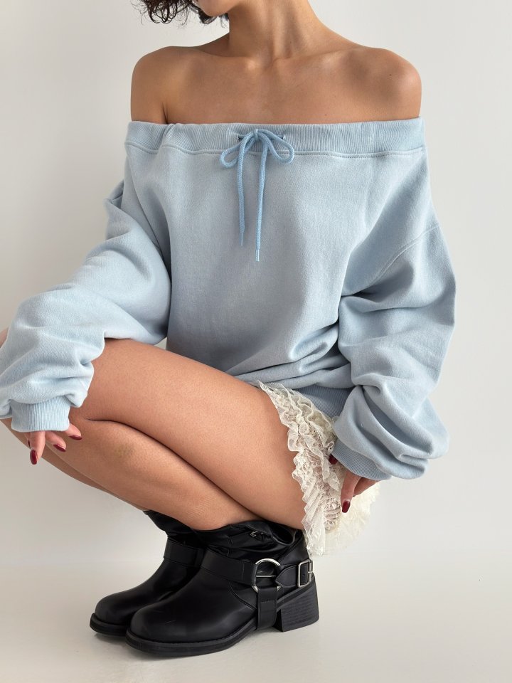 One the woman - Korean Women Fashion - #womensfashion - Off Shoulder Sweatshirts