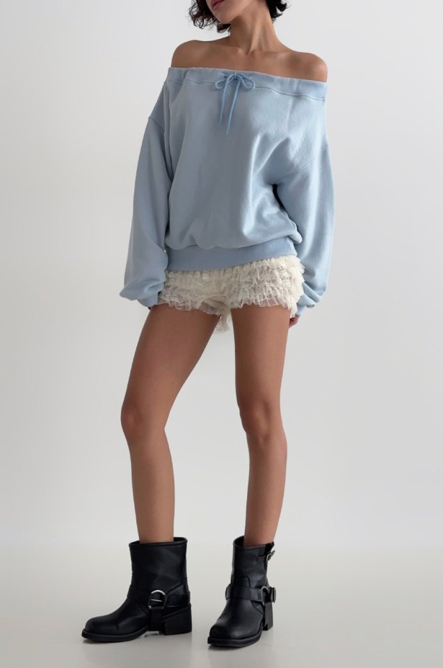 One the woman - Korean Women Fashion - #womensfashion - Off Shoulder Sweatshirts - 5