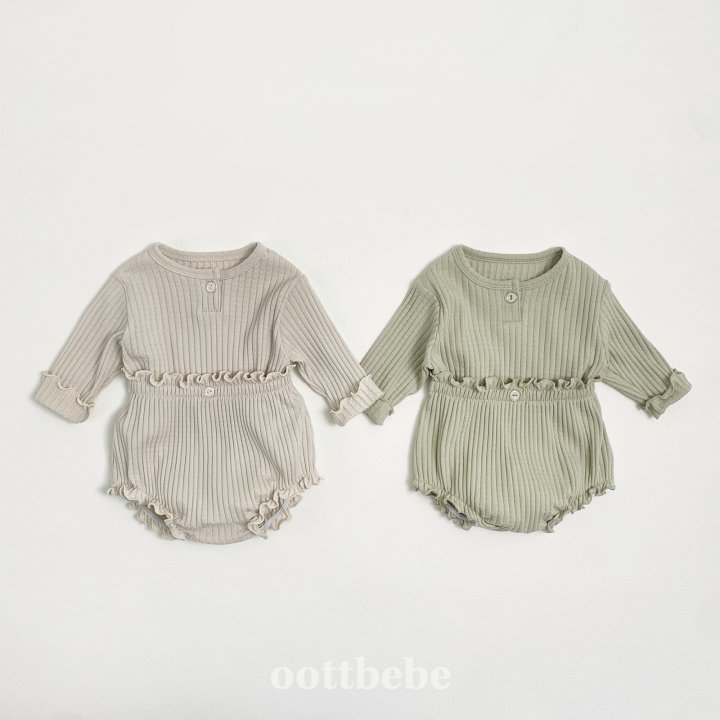 Oott Bebe - Korean Baby Fashion - #babyboutique - Kiki Rib Bloomer Set - 3