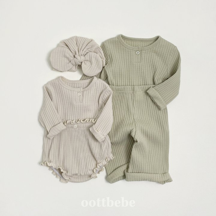 Oott Bebe - Korean Baby Fashion - #babyboutique - Kiki Rib Bloomer Set - 4