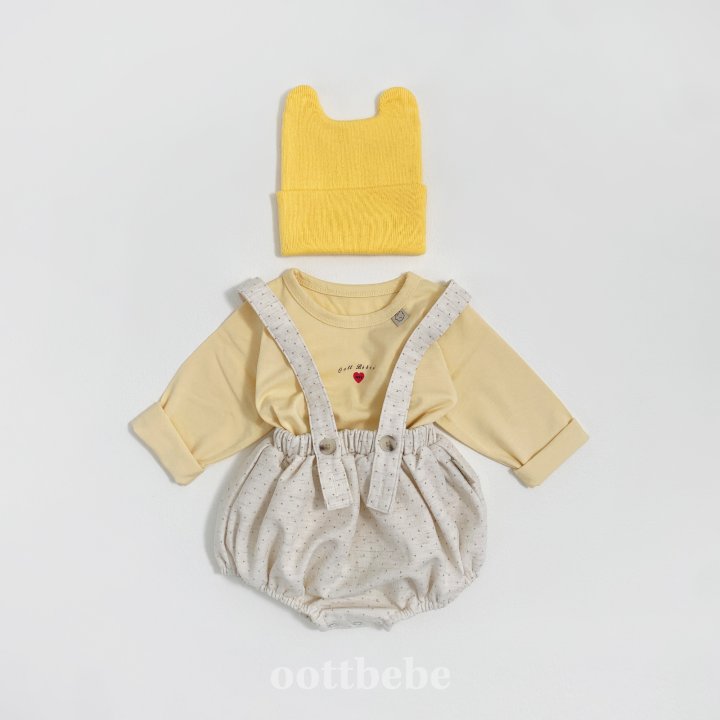 Oott Bebe - Korean Baby Fashion - #babyboutiqueclothing - Creamy Overalls Suit - 4