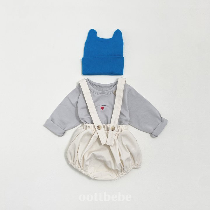 Oott Bebe - Korean Baby Fashion - #babyfashion - Creamy Overalls Suit - 5