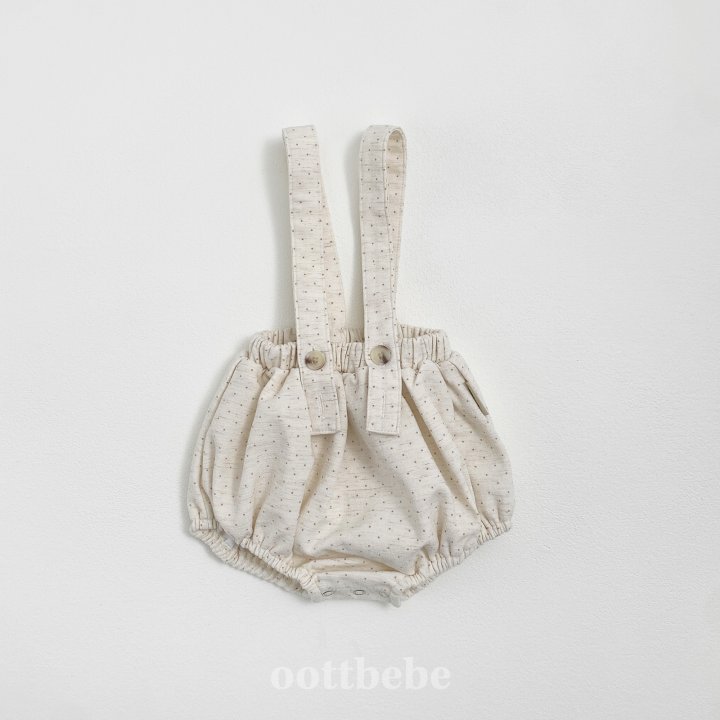 Oott Bebe - Korean Baby Fashion - #babyfever - Creamy Overalls Suit - 6