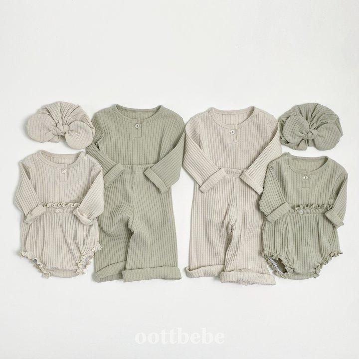 Oott Bebe - Korean Baby Fashion - #babygirlfashion - Kiki Rib Bloomer Set - 8