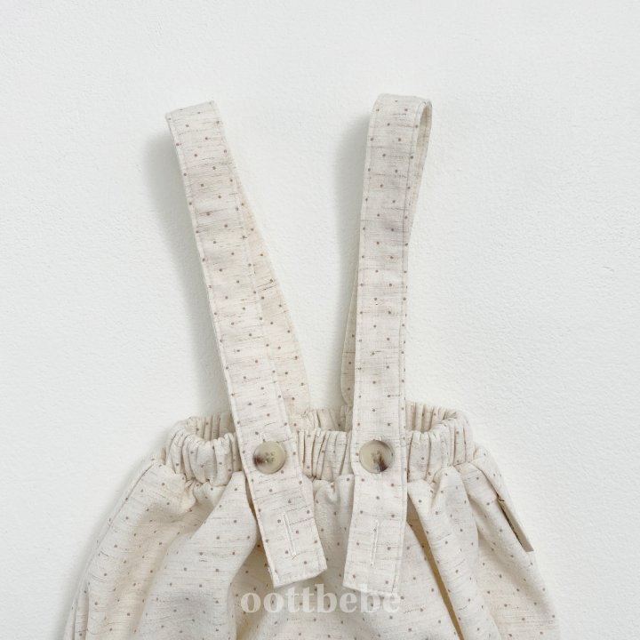 Oott Bebe - Korean Baby Fashion - #babyoninstagram - Creamy Overalls Suit - 9