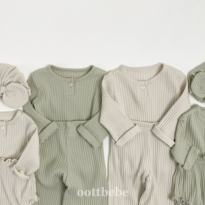 Oott Bebe - Korean Baby Fashion - #babyoninstagram - Kiki Rib Bloomer Set - 10