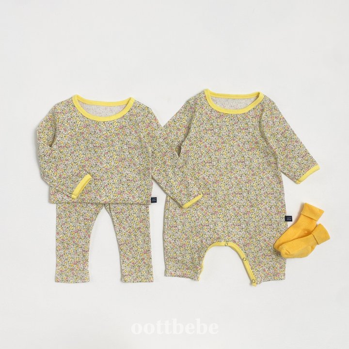 Oott Bebe - Korean Baby Fashion - #babyoutfit - Lace Flower Full Body Suit Bonnet Set - 7