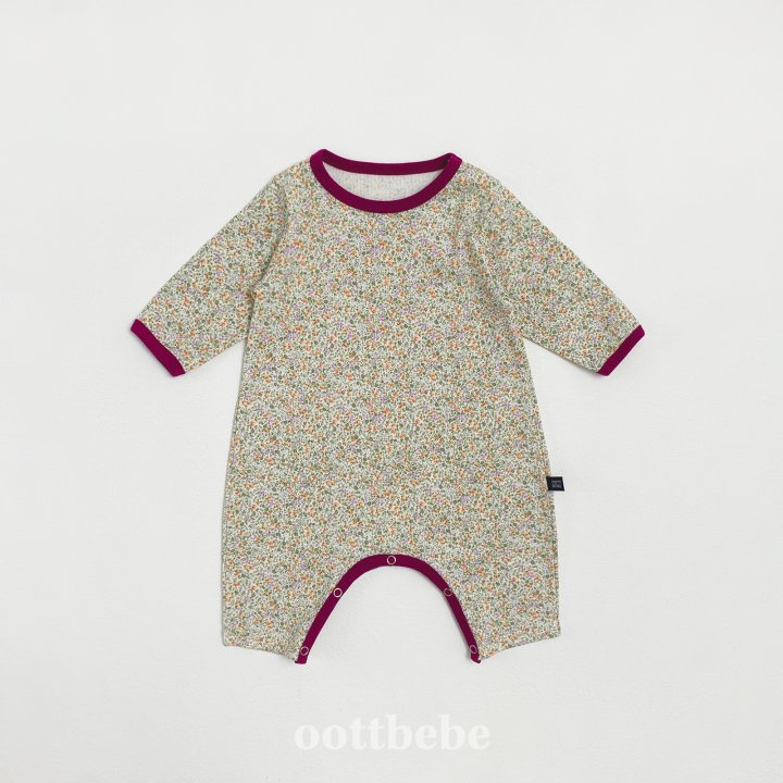 Oott Bebe - Korean Baby Fashion - #onlinebabyshop - Lace Flower Full Body Suit Bonnet Set - 10