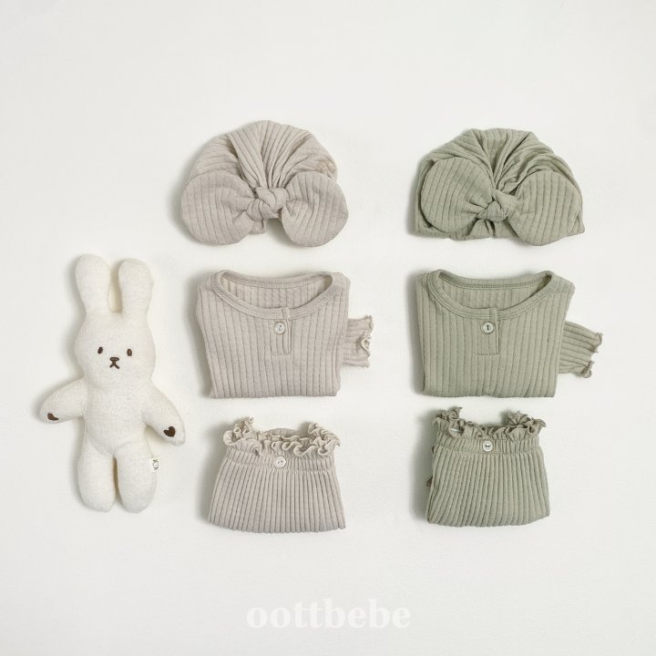 Oott Bebe - Korean Baby Fashion - #onlinebabyshop - Kiki Rib Bloomer Set