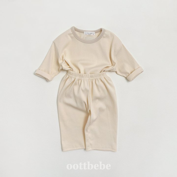 Oott Bebe - Korean Children Fashion - #kidzfashiontrend - Pure Rib Top Bottom Set - 4