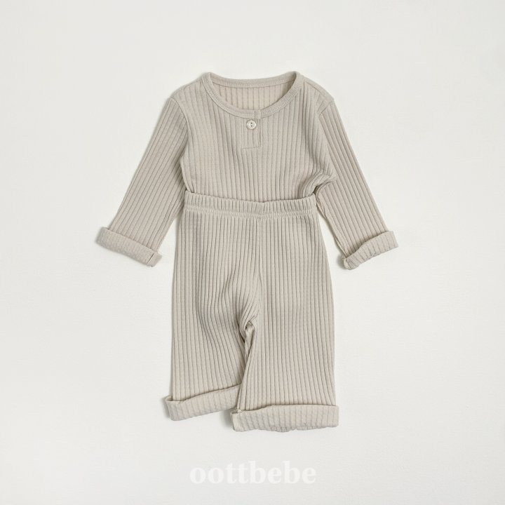 Oott Bebe - Korean Children Fashion - #childofig - Kiki Rib Top Bottom Set - 3