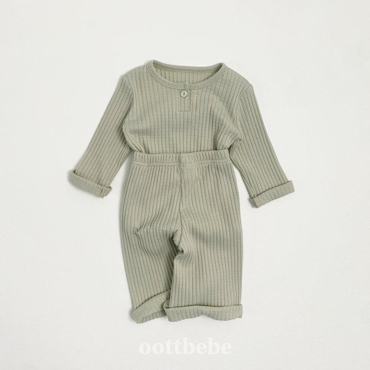 Oott Bebe - Korean Children Fashion - #childofig - Kiki Rib Top Bottom Set - 4