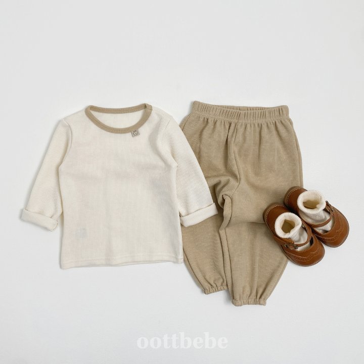 Oott Bebe - Korean Children Fashion - #designkidswear - Tone Tone Top Bottom Set - 4