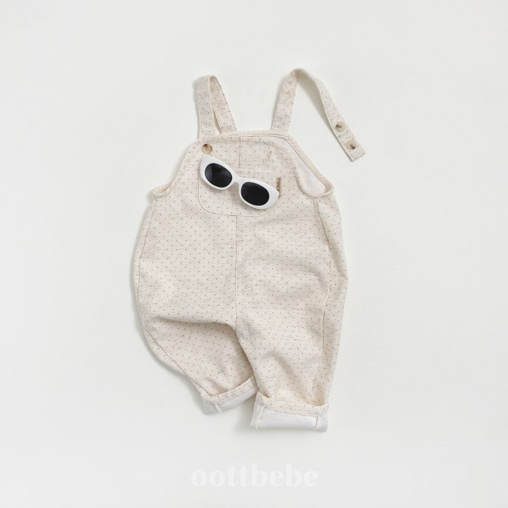 Oott Bebe - Korean Children Fashion - #fashionkids - Creamy Overalls