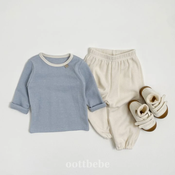 Oott Bebe - Korean Children Fashion - #fashionkids - Tone Tone Top Bottom Set - 5