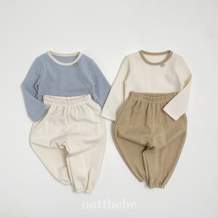 Oott Bebe - Korean Children Fashion - #kidsshorts - Tone Tone Top Bottom Set - 6